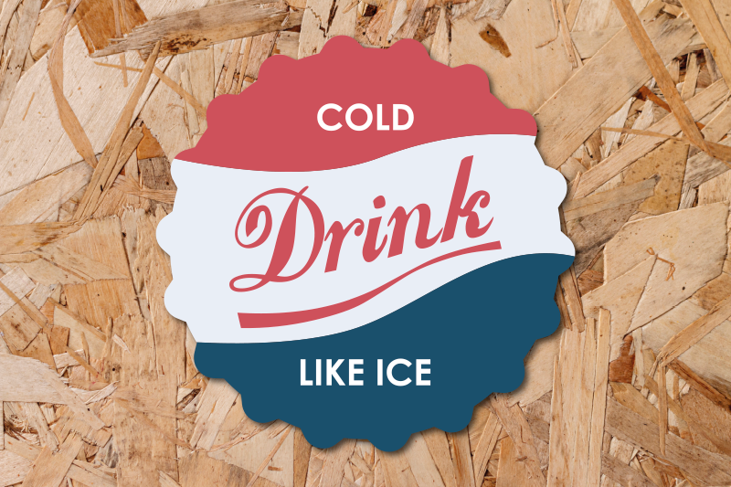 Placemats with quote cold drink like ice - TenStickers