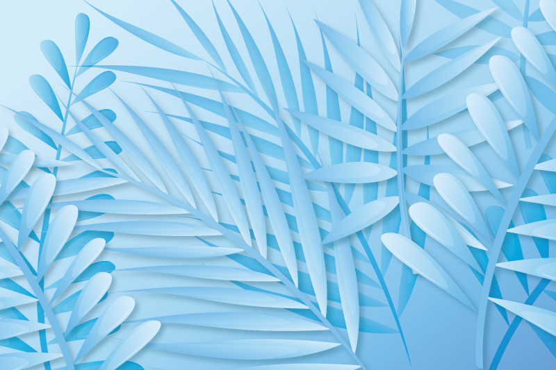 Textured placemats with leafy palm design - TenStickers