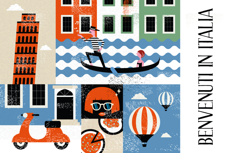 Original placemats vibrant italian landscape - TenStickers