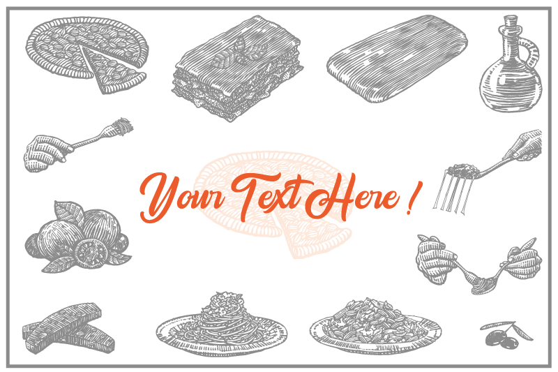 Original placemats food illustration design - TenStickers