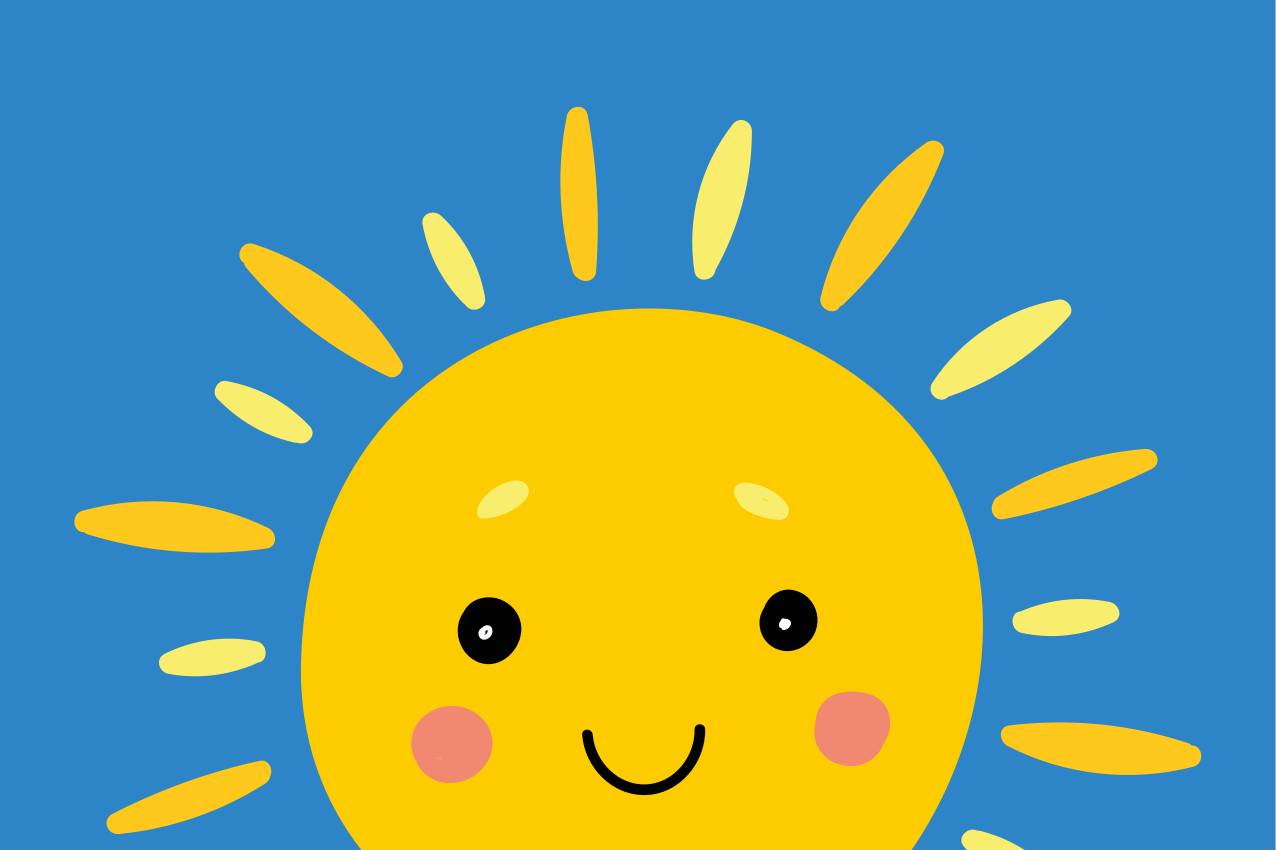 Sun with Face rectangular placemats - TenStickers