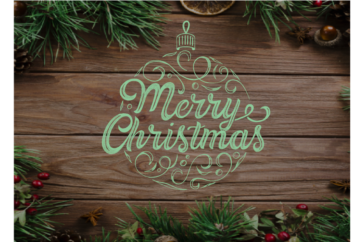 Wood decoration with text Christmas placemats - TenStickers