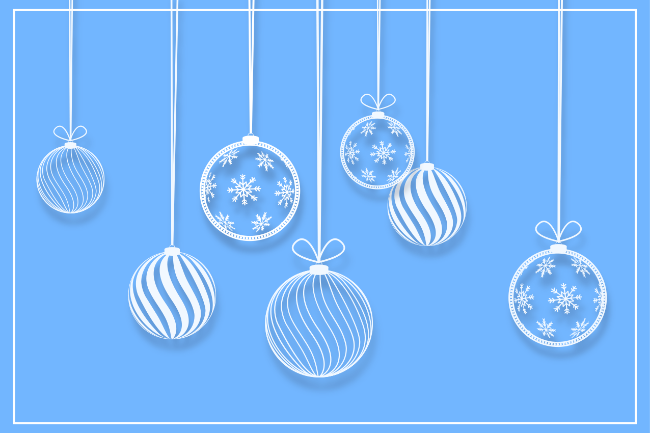 Christmas placemats with festive hanging ornaments - TenStickers