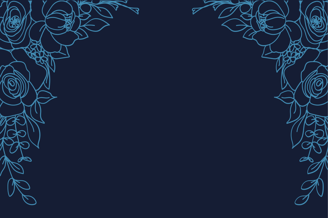 Navy blue flowers elegant placemats - TenStickers