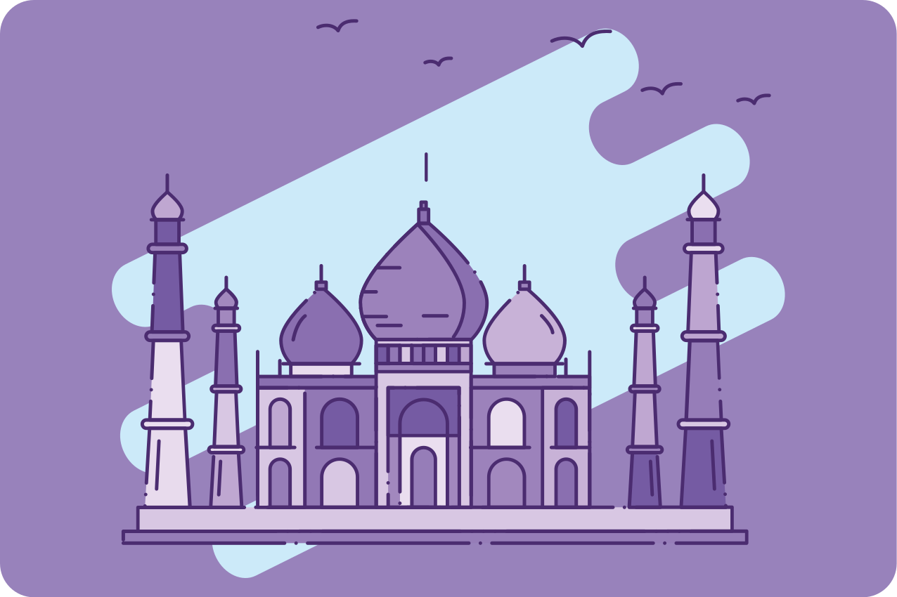 Modern placemats taj mahal silhouette - TenStickers