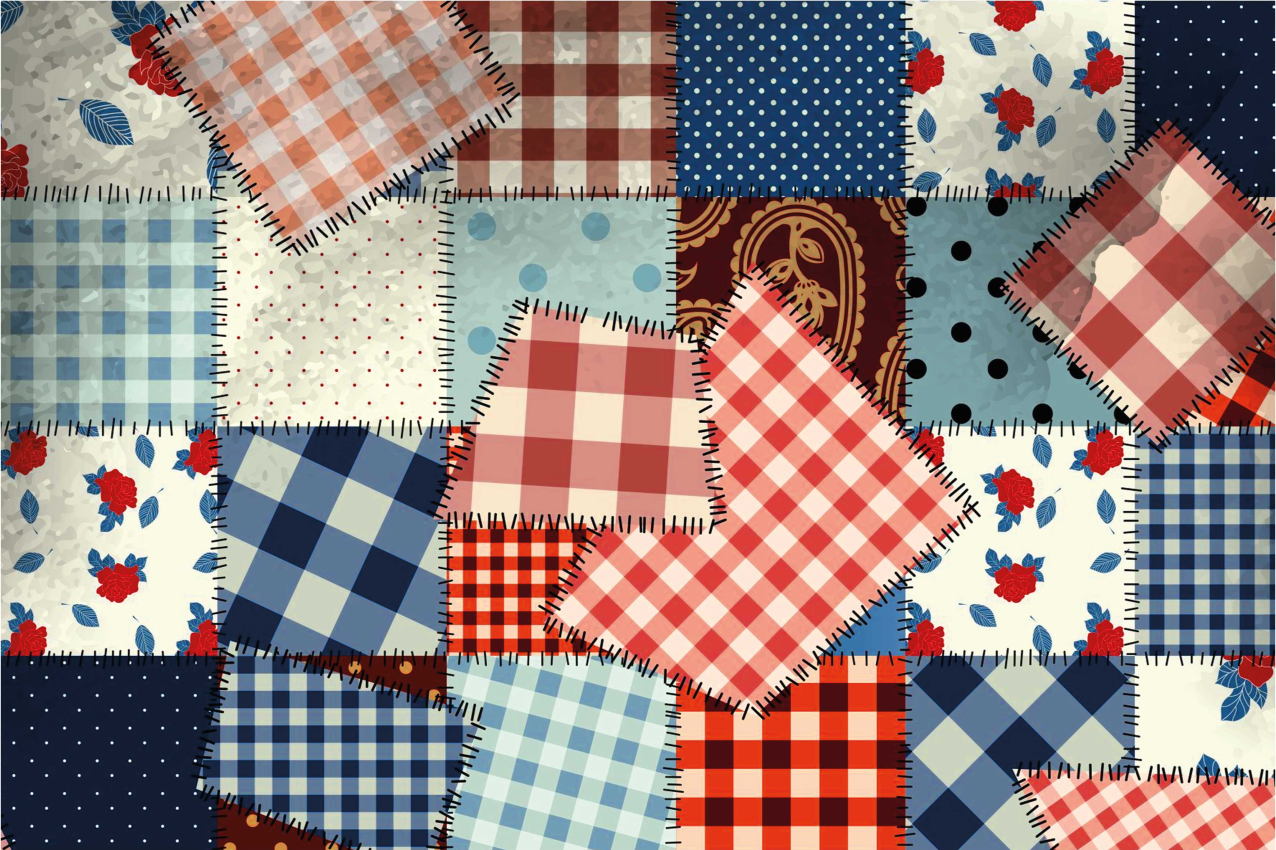 Textured placemats in patchwork fabric design - TenStickers