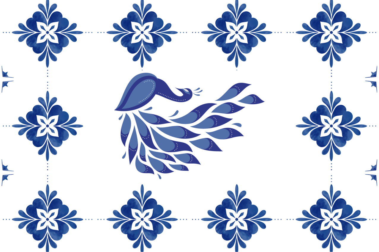 Original placemats peacock floral design - TenStickers