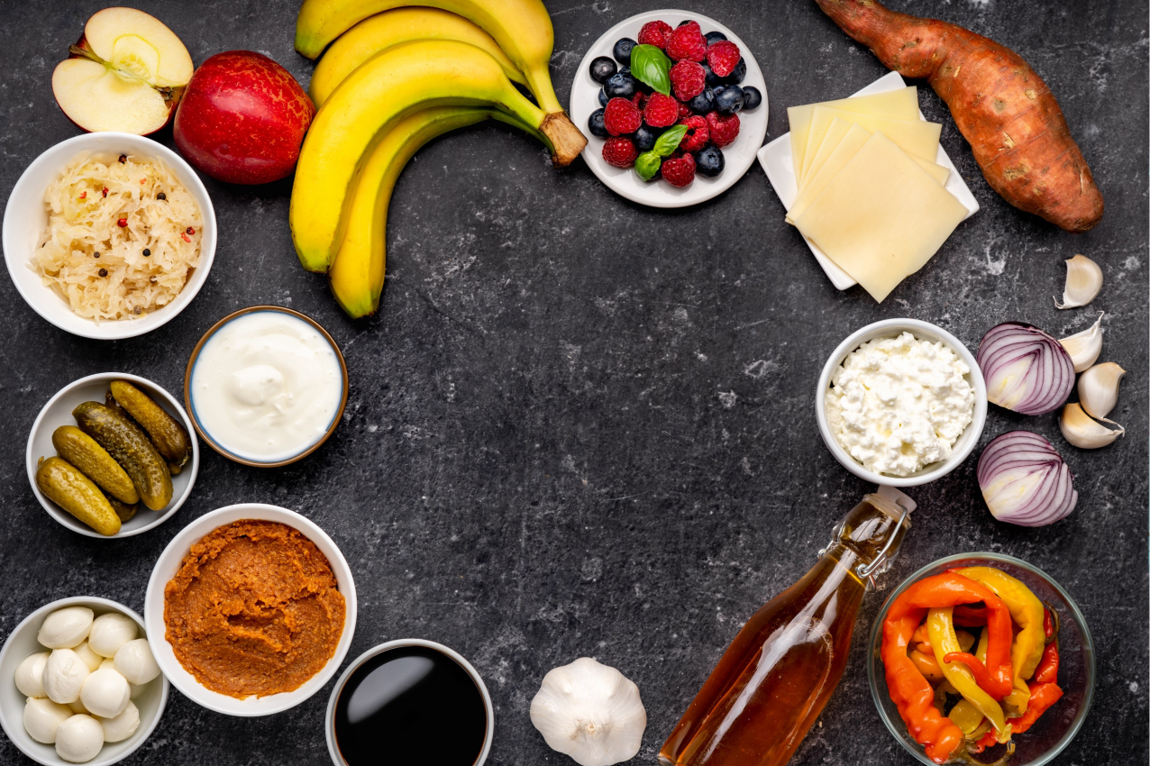 Modern placemats red bowl ingredients - TenStickers