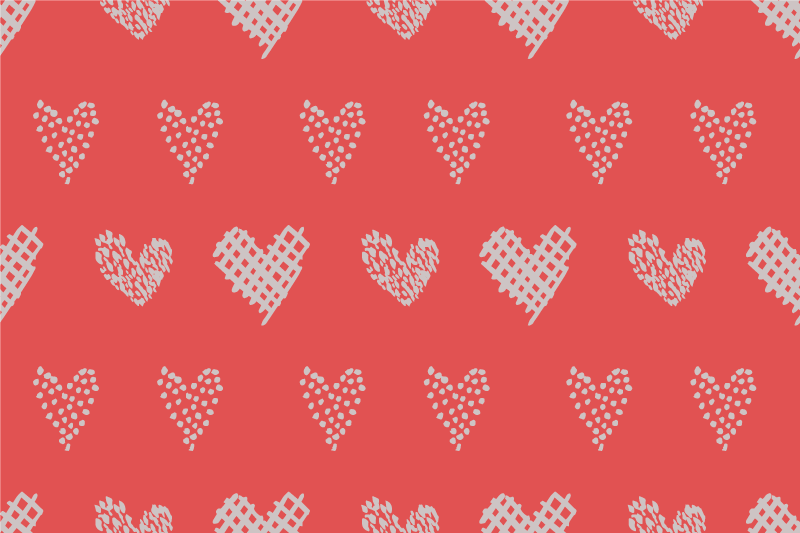 Textured placemats heart pattern design - TenStickers