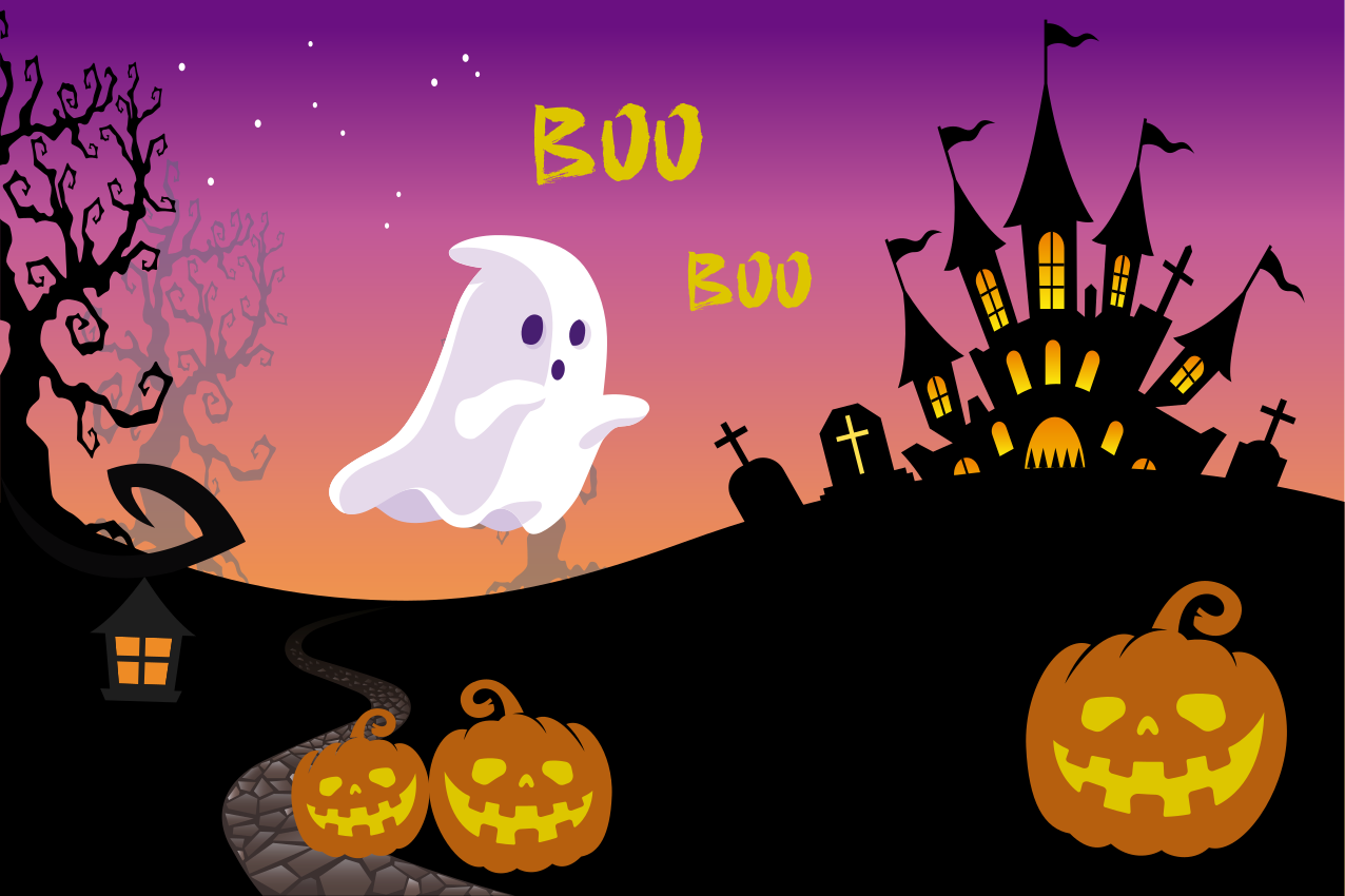 Boo Boo Halloween night Halloween placemats - TenStickers