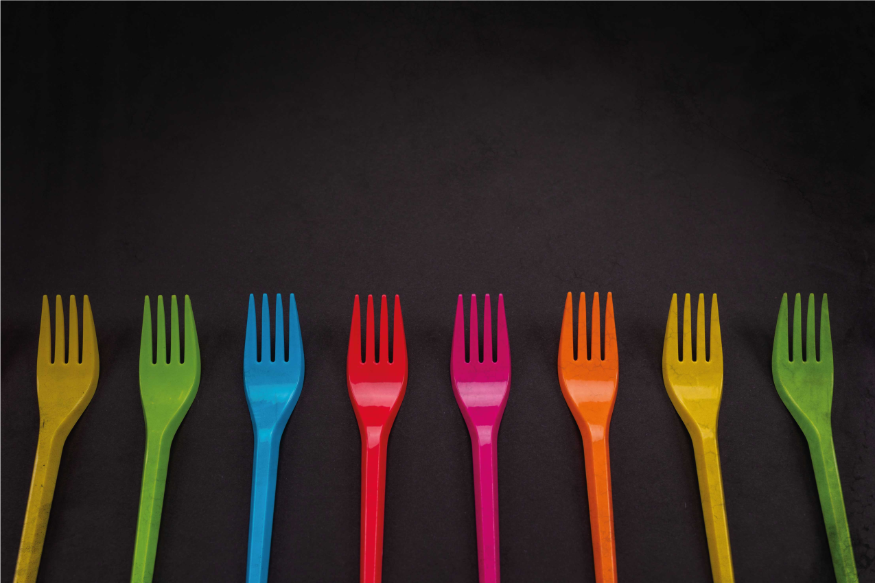 Rainbow plastic forks children placemats - TenStickers