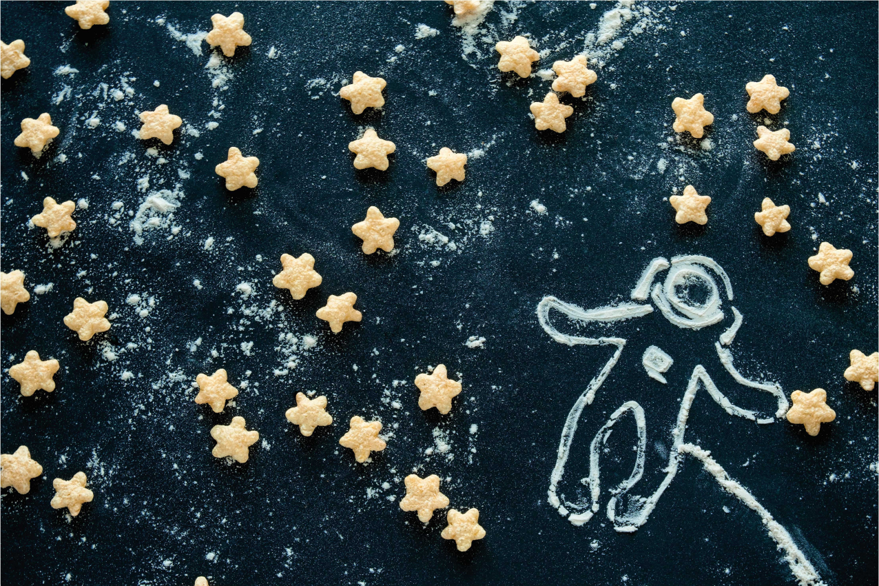 Children placemats astronaut star scene - TenStickers