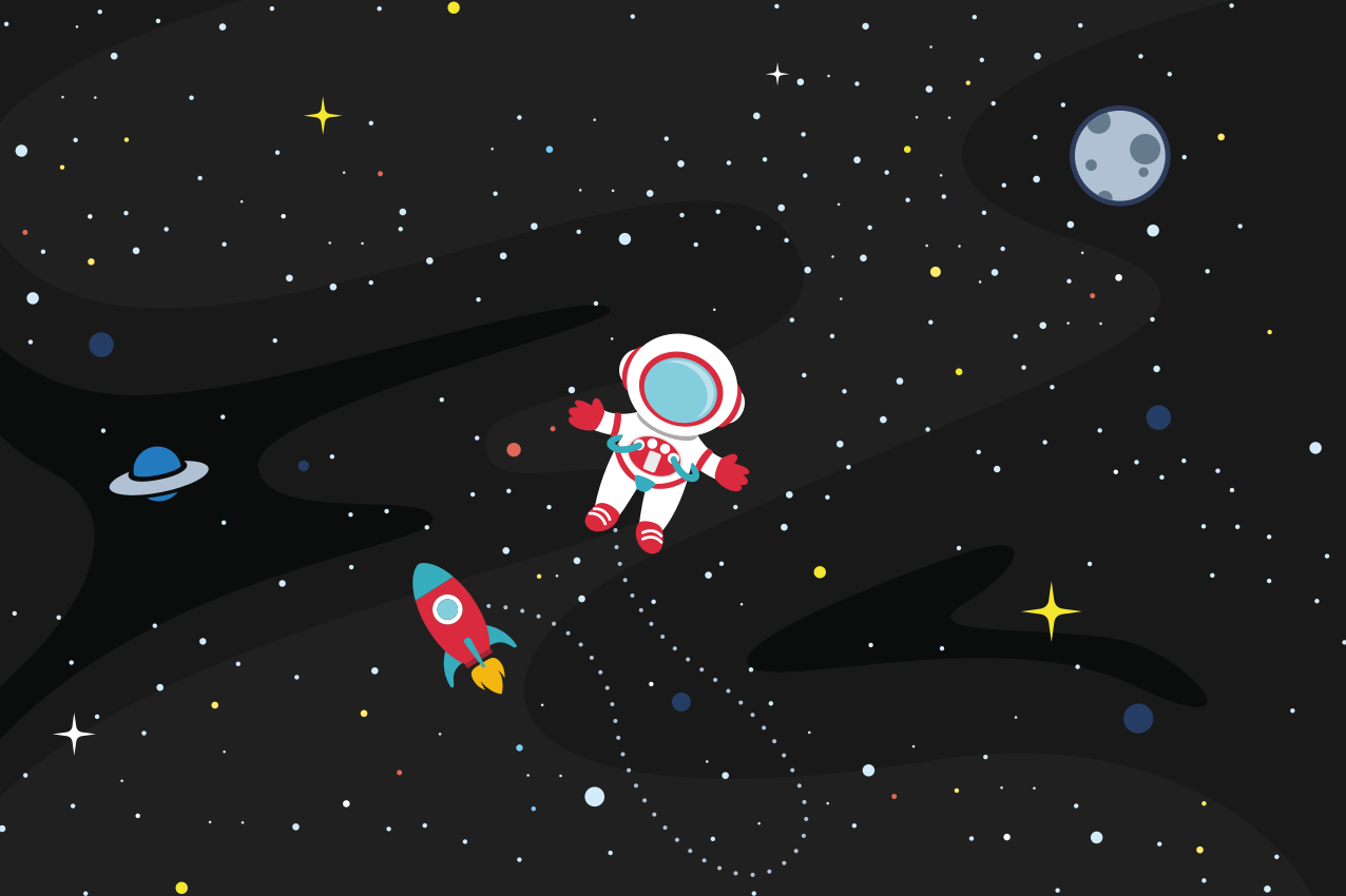 Children placemats astronaut and rocket design - TenStickers