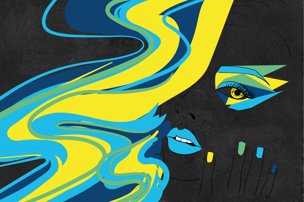 Original placemats in bold face art style - TenStickers