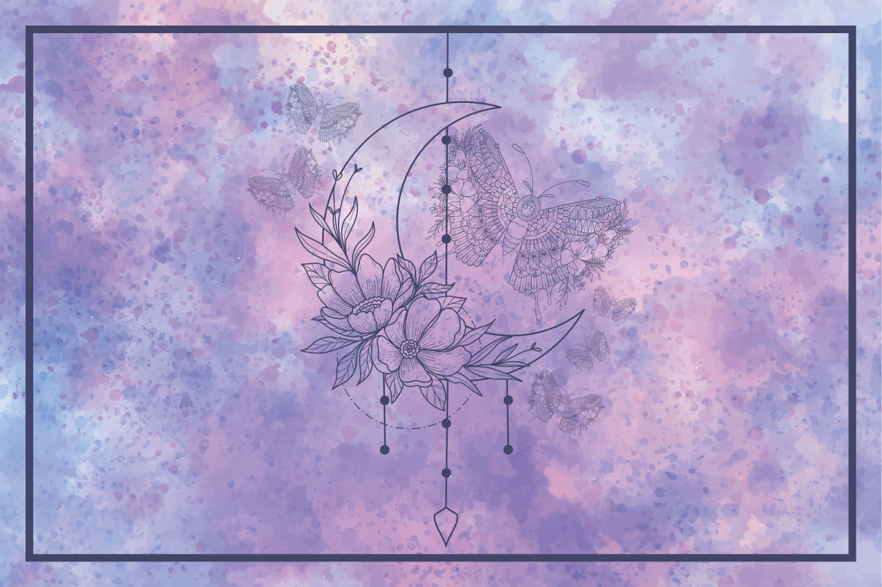 Butterfly Mandala Moon butterfly placemats - TenStickers