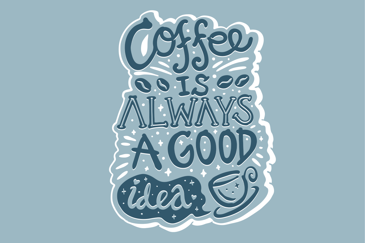 Placements with quote coffee is a hug in a mug - TenStickers