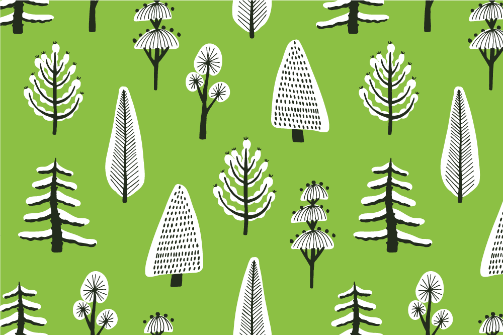Different green trees original placemats - TenStickers