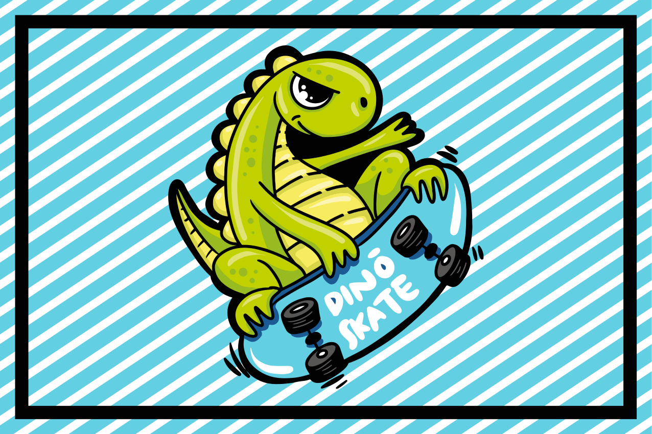 Children placemats dino skateboard adventure - TenStickers