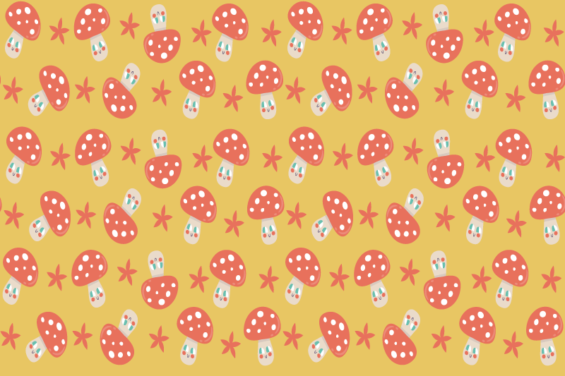 Children placemats playful mushroom design - TenStickers