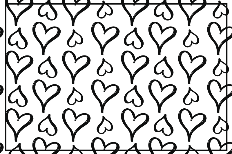 Children placemats hearts pattern fun - TenStickers