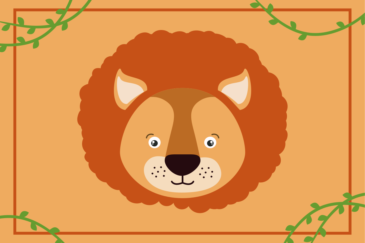 Cute lion drawing children placemats - TenStickers