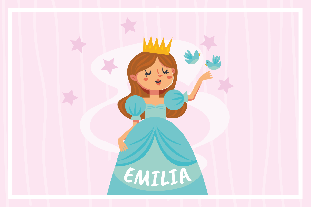 Children placemats princess character illustration - TenStickers