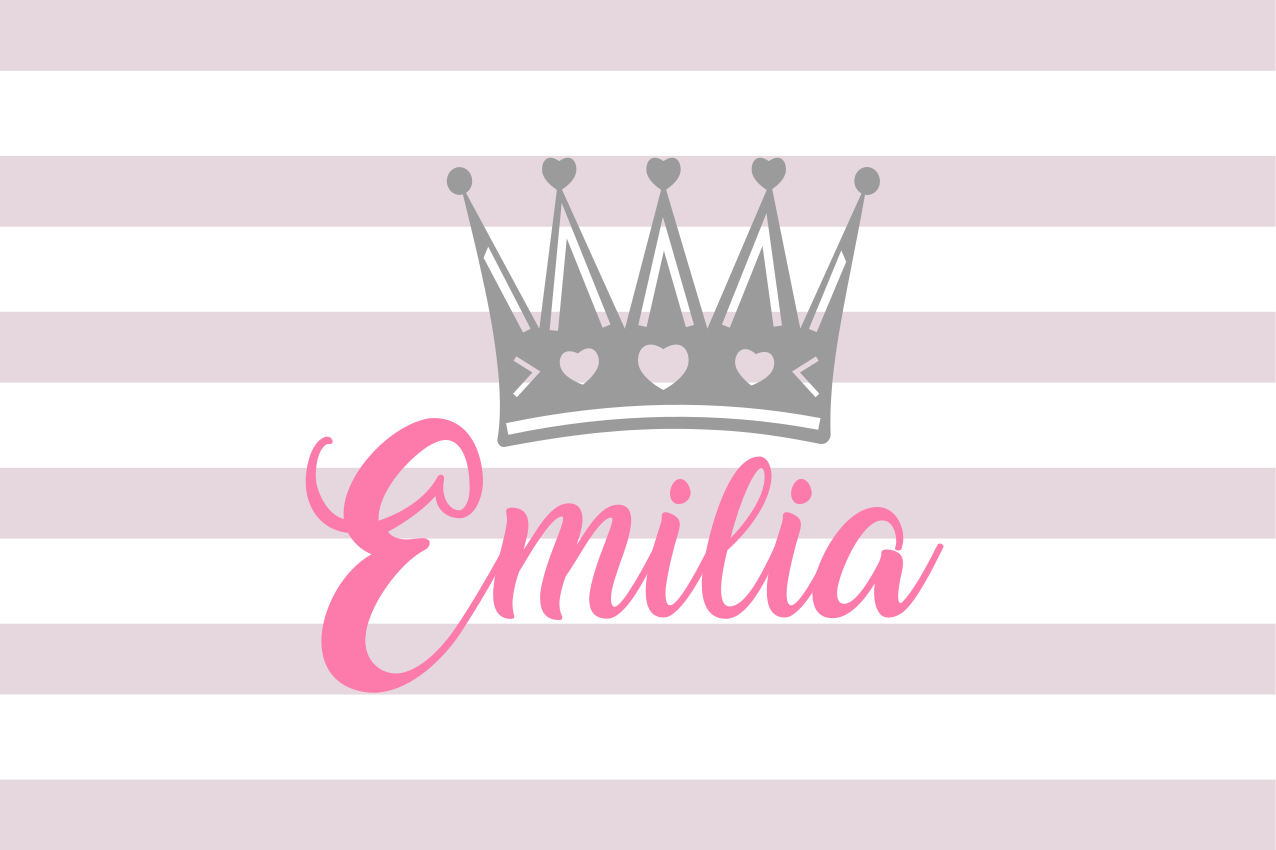 Silver crown with name Personalised placemats - TenStickers