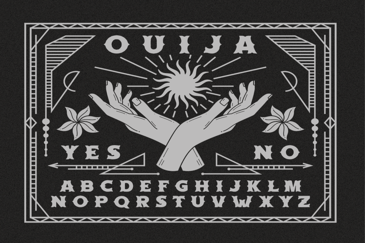 Placemats with quote ouija board hands - TenStickers