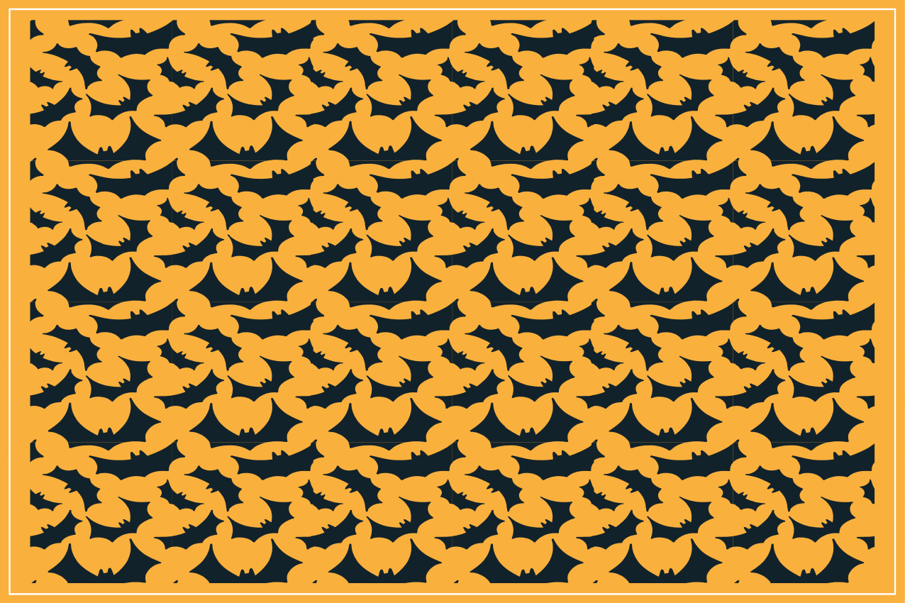 Halloween placemats with bat pattern design - TenStickers