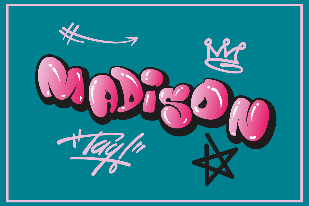 Pink cool lettering graffiti placemats - TenStickers