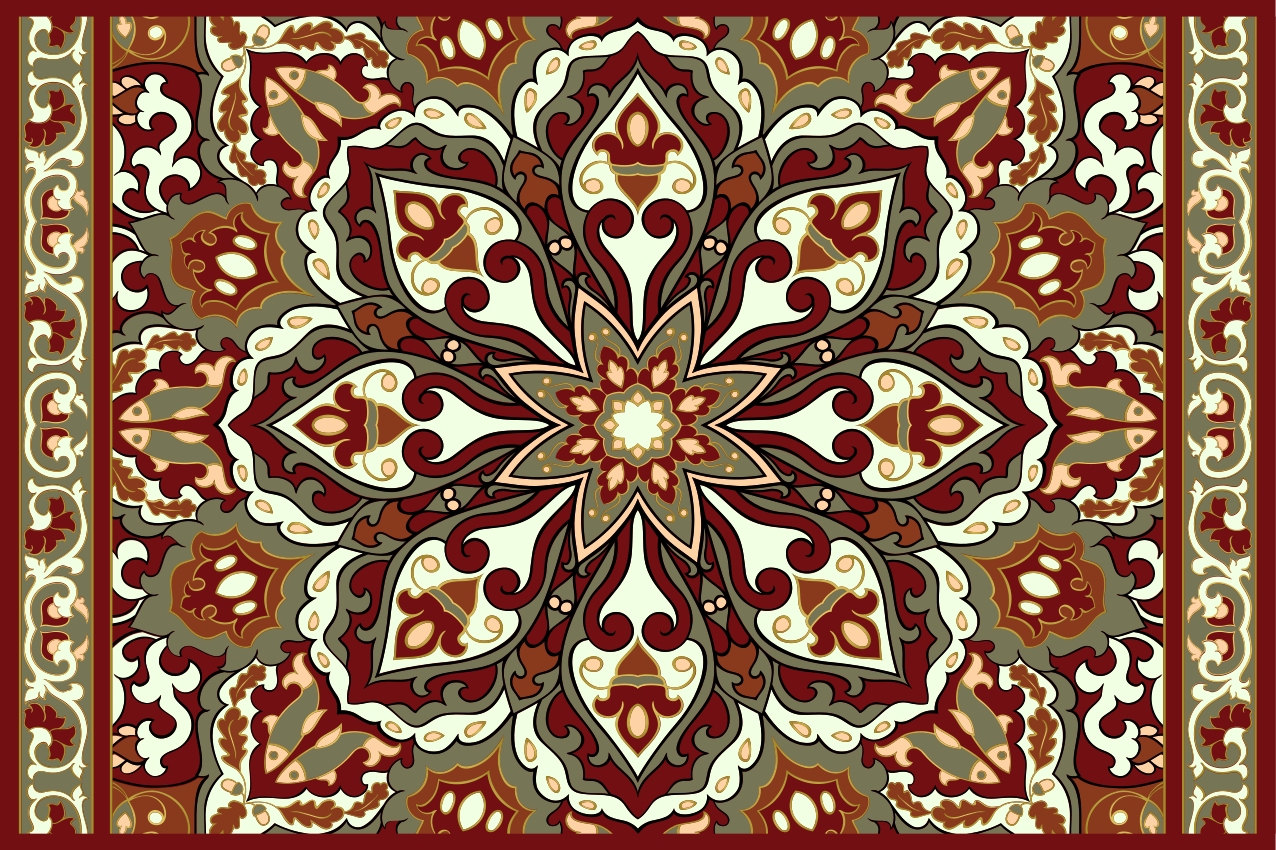 Handcrafted floral ethnic design placemats - TenStickers