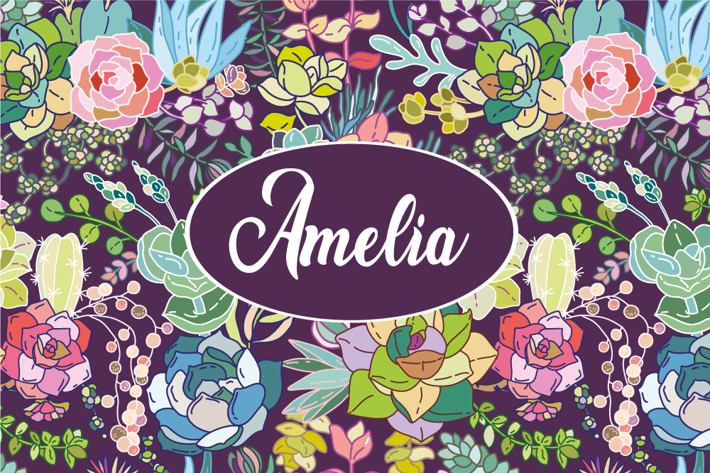 Personalisable placemats with floral custom art - TenStickers