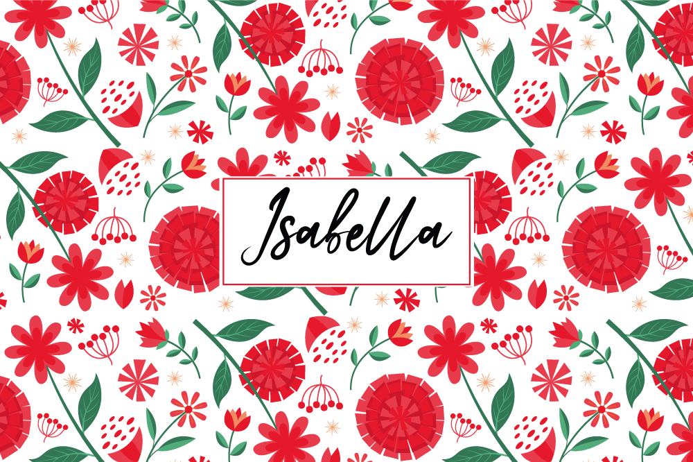 Personalisable placemats floral name art - TenStickers