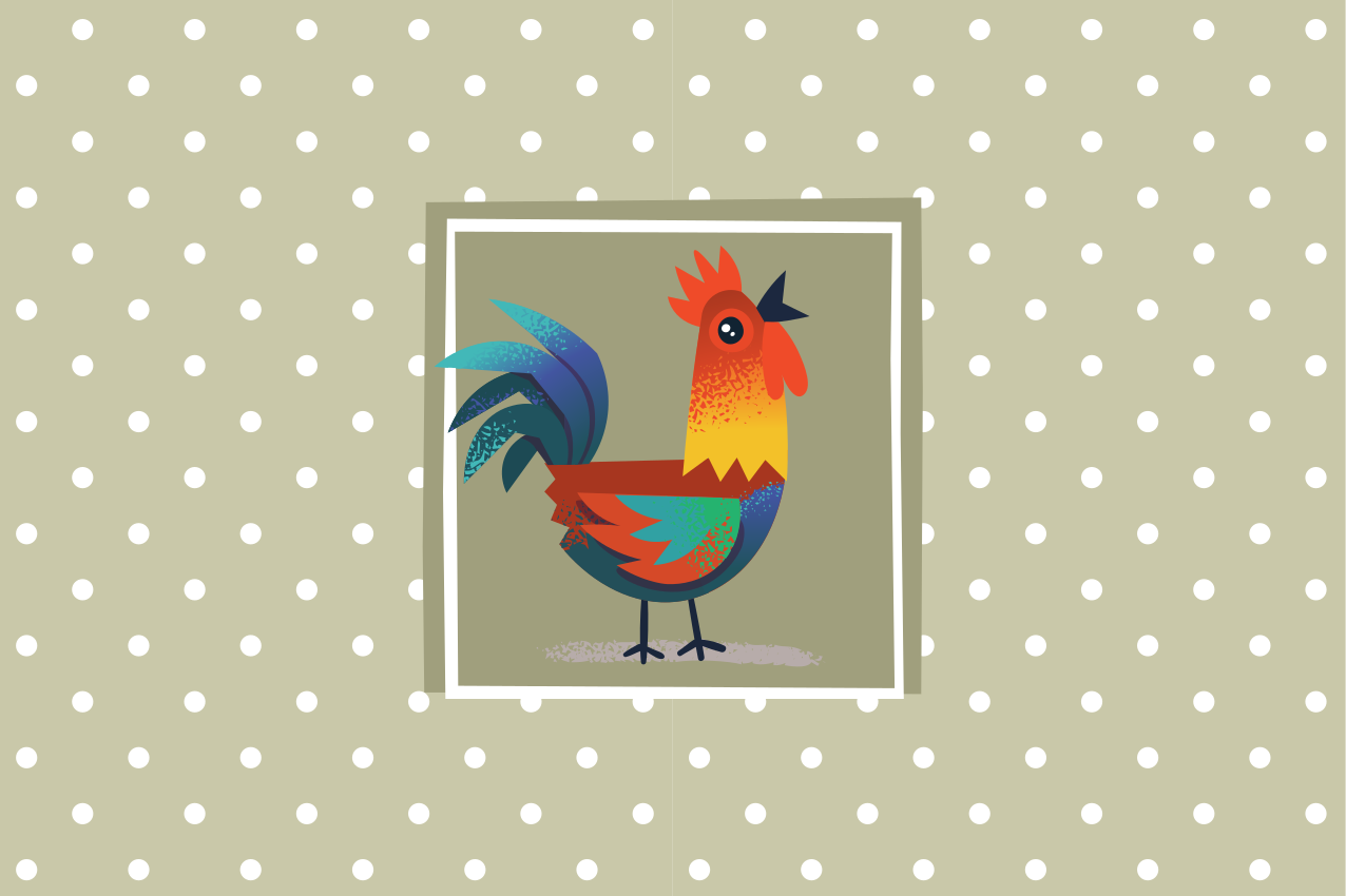 Children placemats colorful rooster artwork - TenStickers