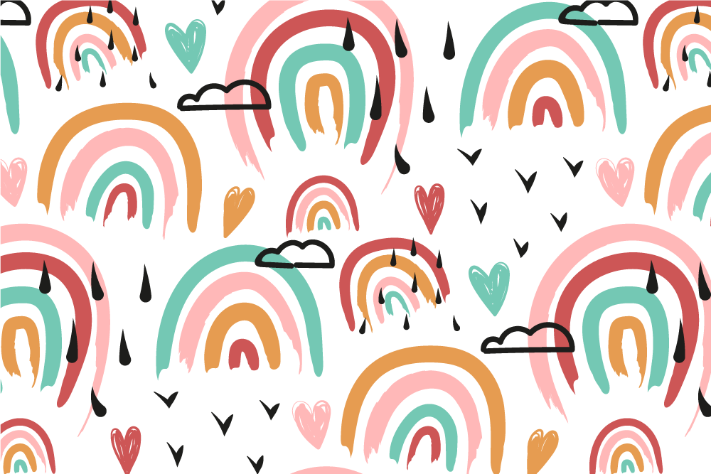 Watercolor rainbows  children placemats - TenStickers