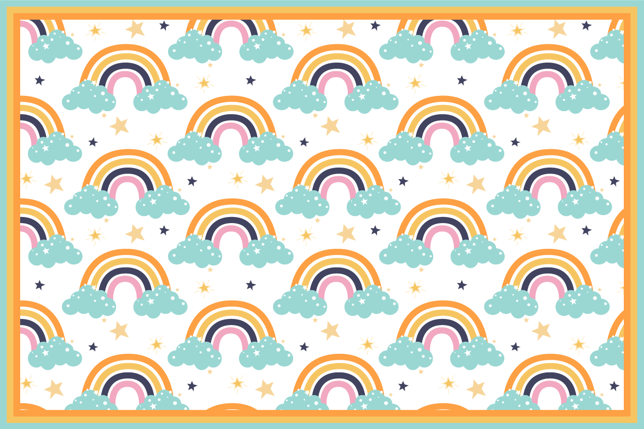 Colorful rainbows with clouds children placemat - TenStickers
