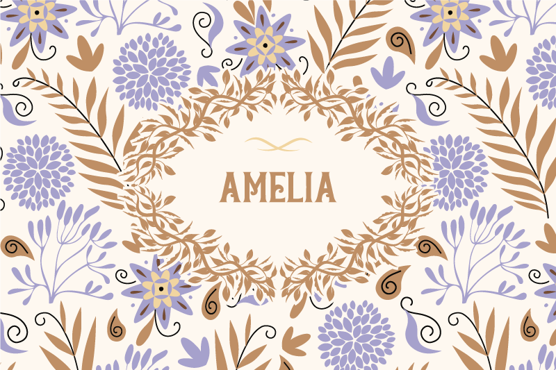Personalisable placemats with floral design - TenStickers