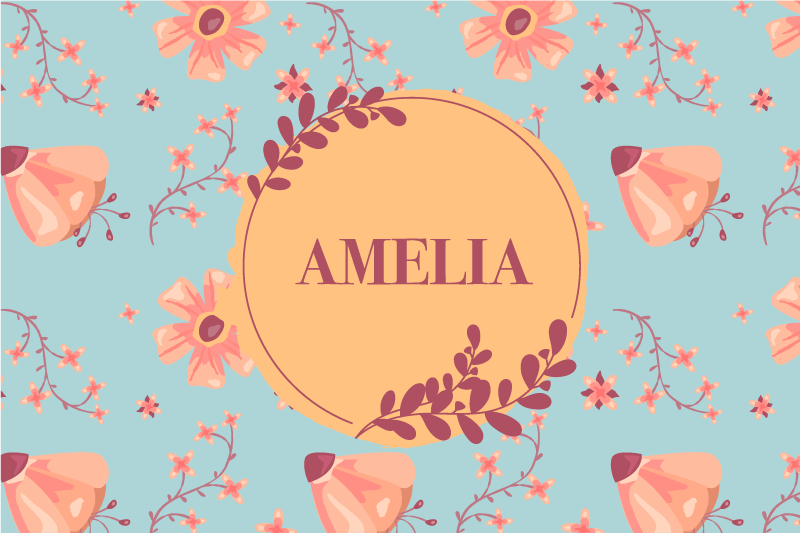 Personalisable placemats botanical personalized name - TenStickers
