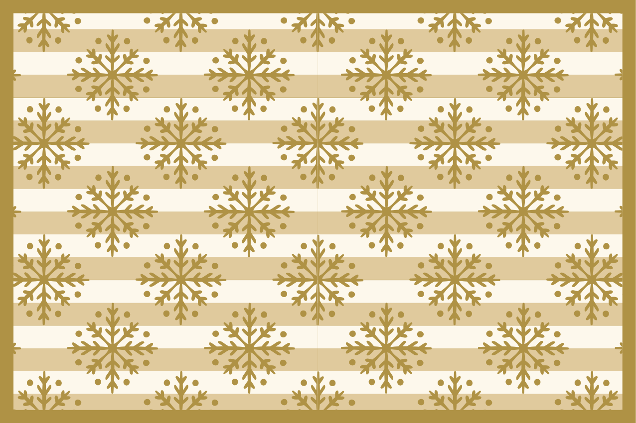 Gold snowflakes and stripes Christmas placemats - TenStickers