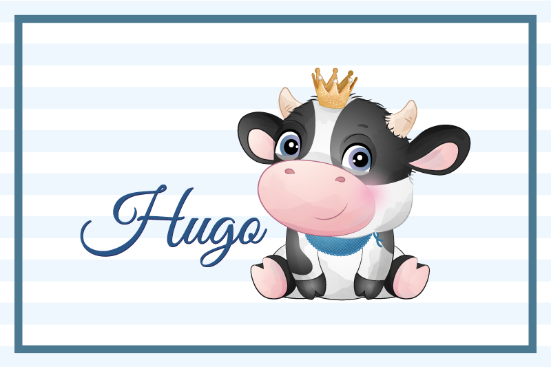 Children placemats cow character design - TenStickers