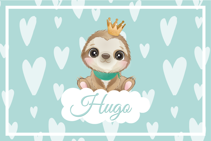 Children placemats cute sloth illustration - TenStickers