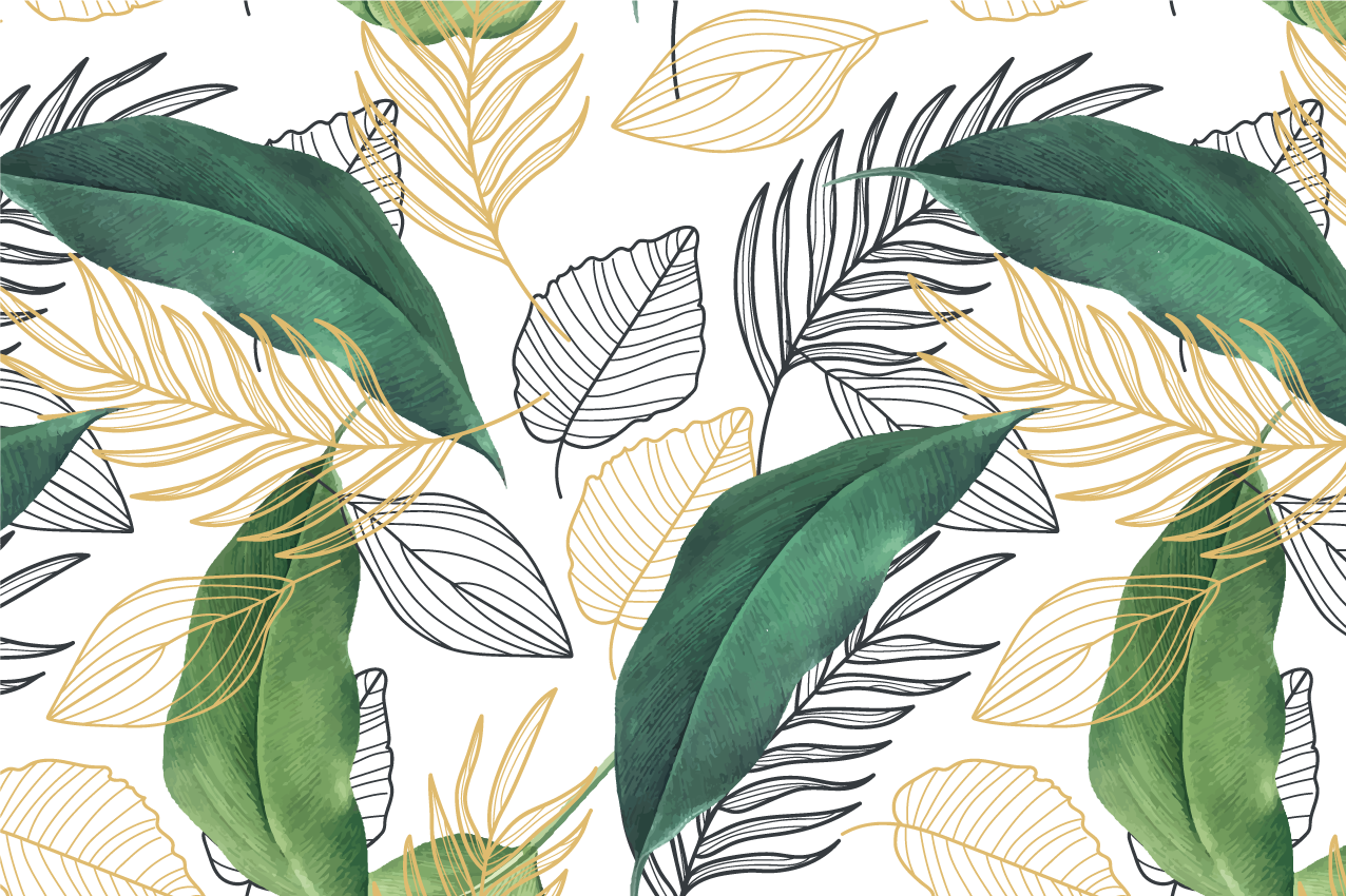 Green and gold leaves original placemats - TenStickers