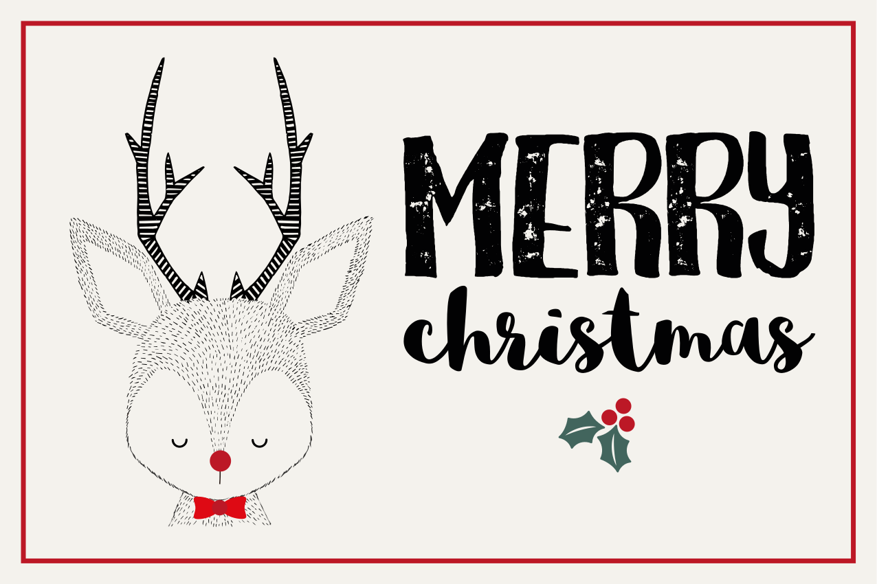 Christmas placemats with merry reindeer design - TenStickers