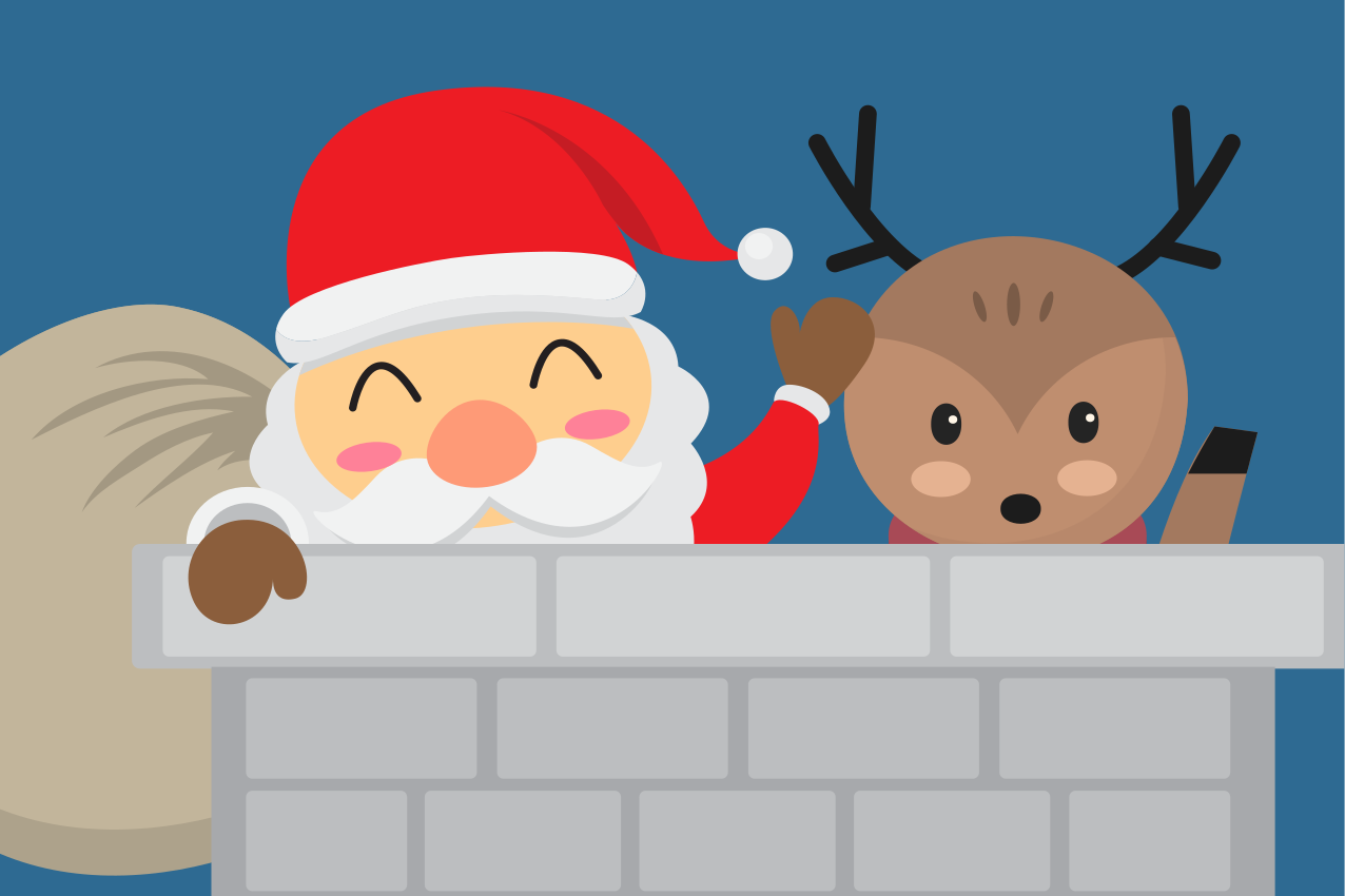 Christmas placemats santa claus and reindeer - TenStickers