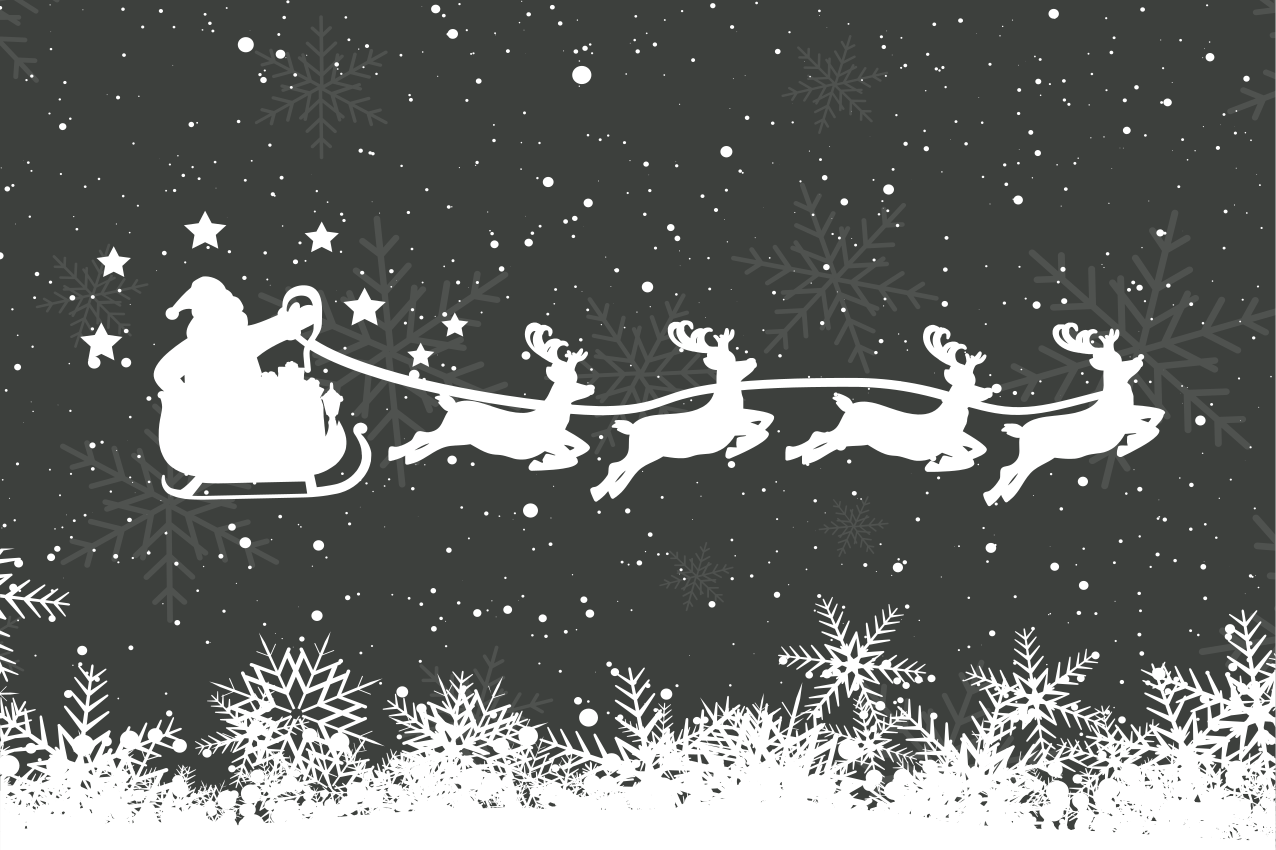 Christmas placemats santa sleigh reindeer - TenStickers