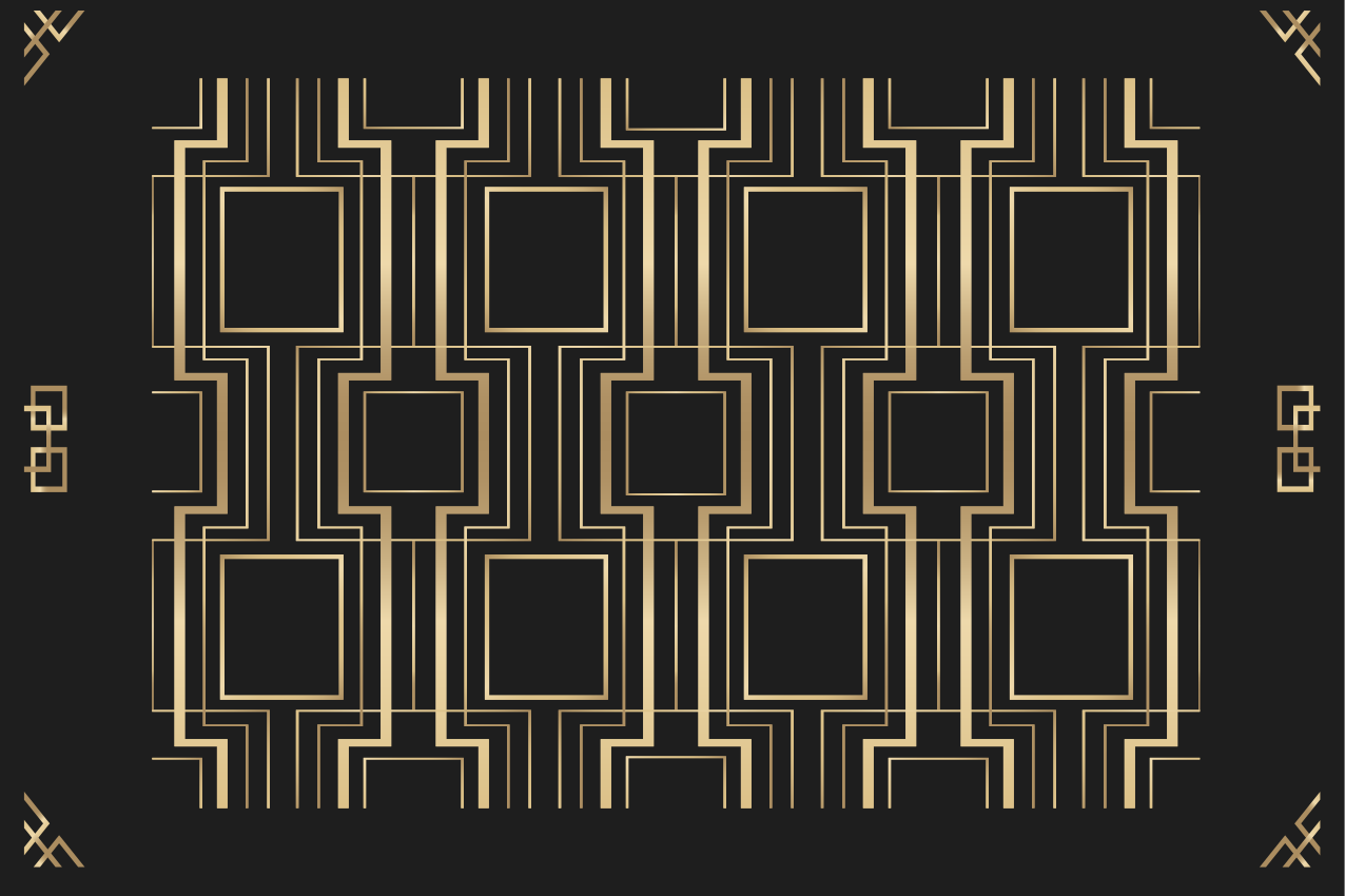 Modern placemats geometric black design - TenStickers