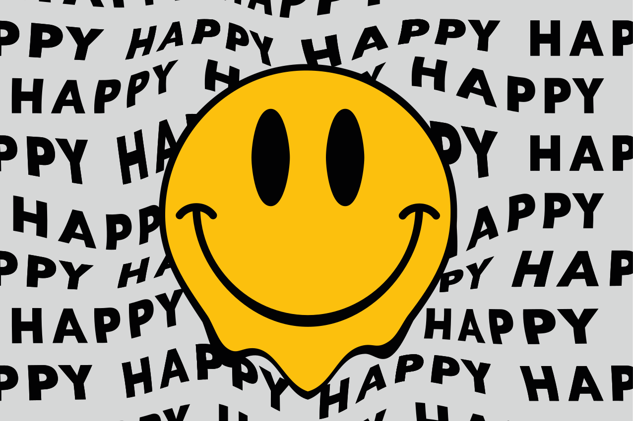 Placemats with quote happy smiley face - TenStickers