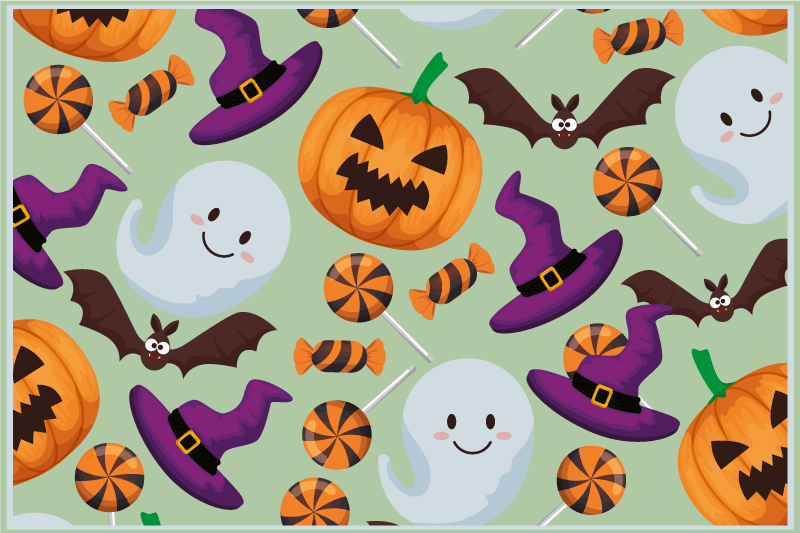 Halloween placemats with vibrant spooky designs - TenStickers