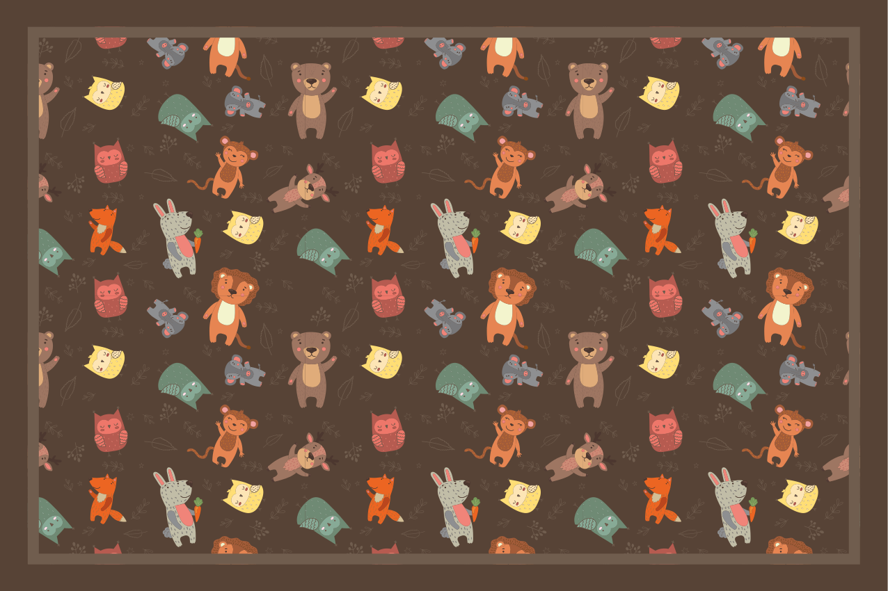 Cute Wild Animals and Owls children placemats - TenStickers