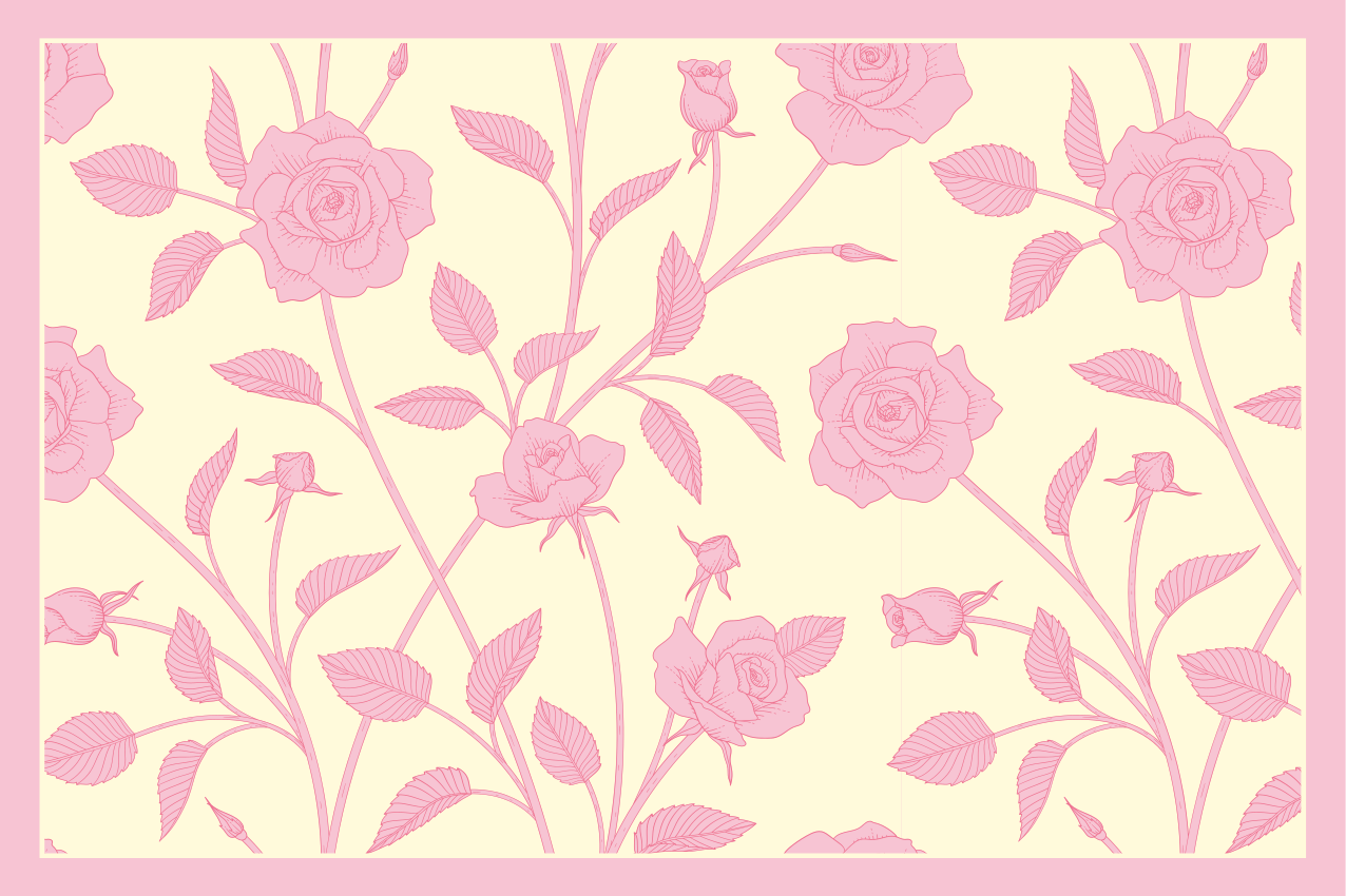 Vintage small roses on pink background  placemat - TenStickers